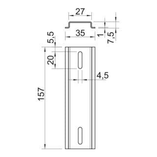 OBO Bettermann Hutschiene 2069 T160 GTP 35 x 7,5 mm
