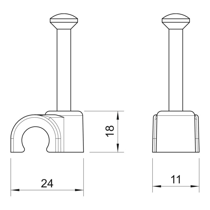 OBO Bettermann Iso-Nagel-Clip 14mm 2014 40 LGR