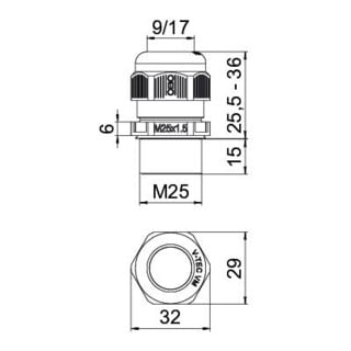 OBO Bettermann Kabelverschraubung V-TEC VM L25 SW