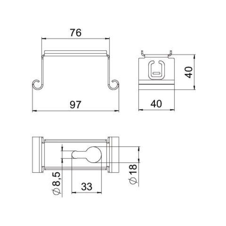 OBO Bettermann Mittenabhängung Kabelrinne B100mm MAH 100 FS