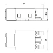 OBO Bettermann Module de connexion blindé Cat.6 ASM-C6 G-3