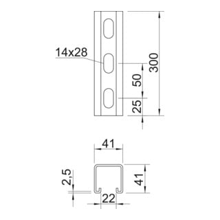 OBO Bettermann Montageschiene HL41-41-300mm