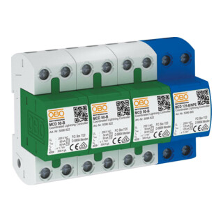 OBO Bettermann Parafoudre de courant d’éclair Set pour réseaux TT et TNS MCD 50-B 3+1