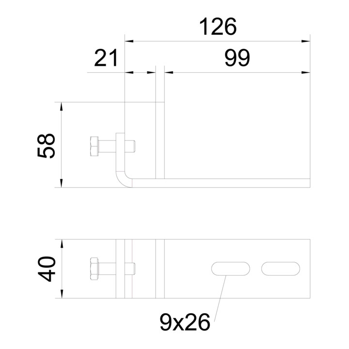 OBO Bettermann Pièce de serrage FTK RAL7035 BFK 132 58FTKLGR