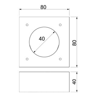 OBO Bettermann Pièce de superposition KAD-8040 80 × 80 × 40 gris