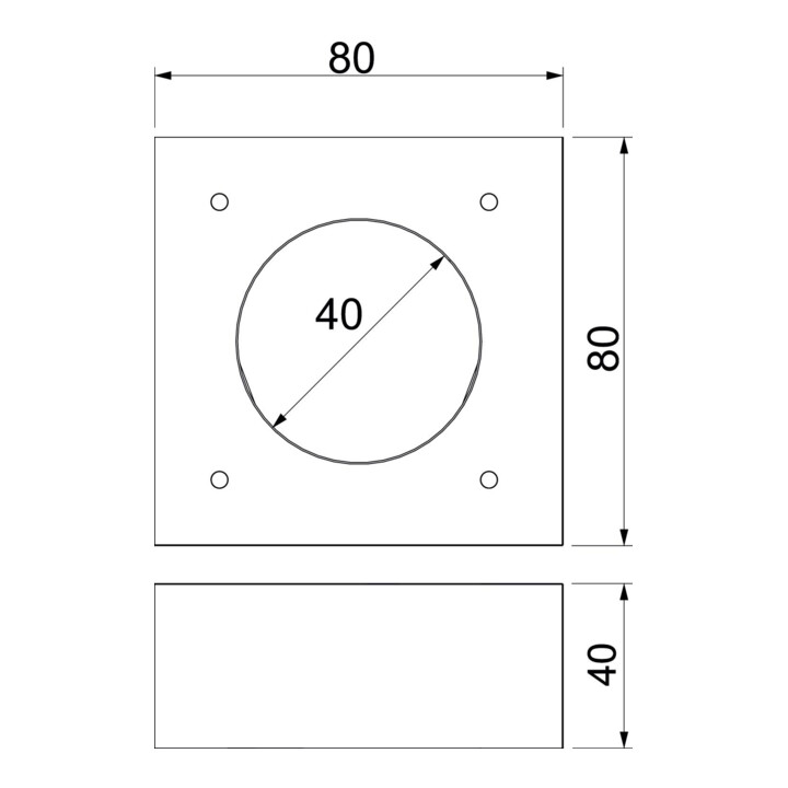 OBO Bettermann Pièce de superposition KAD-8040 80 × 80 × 40 gris