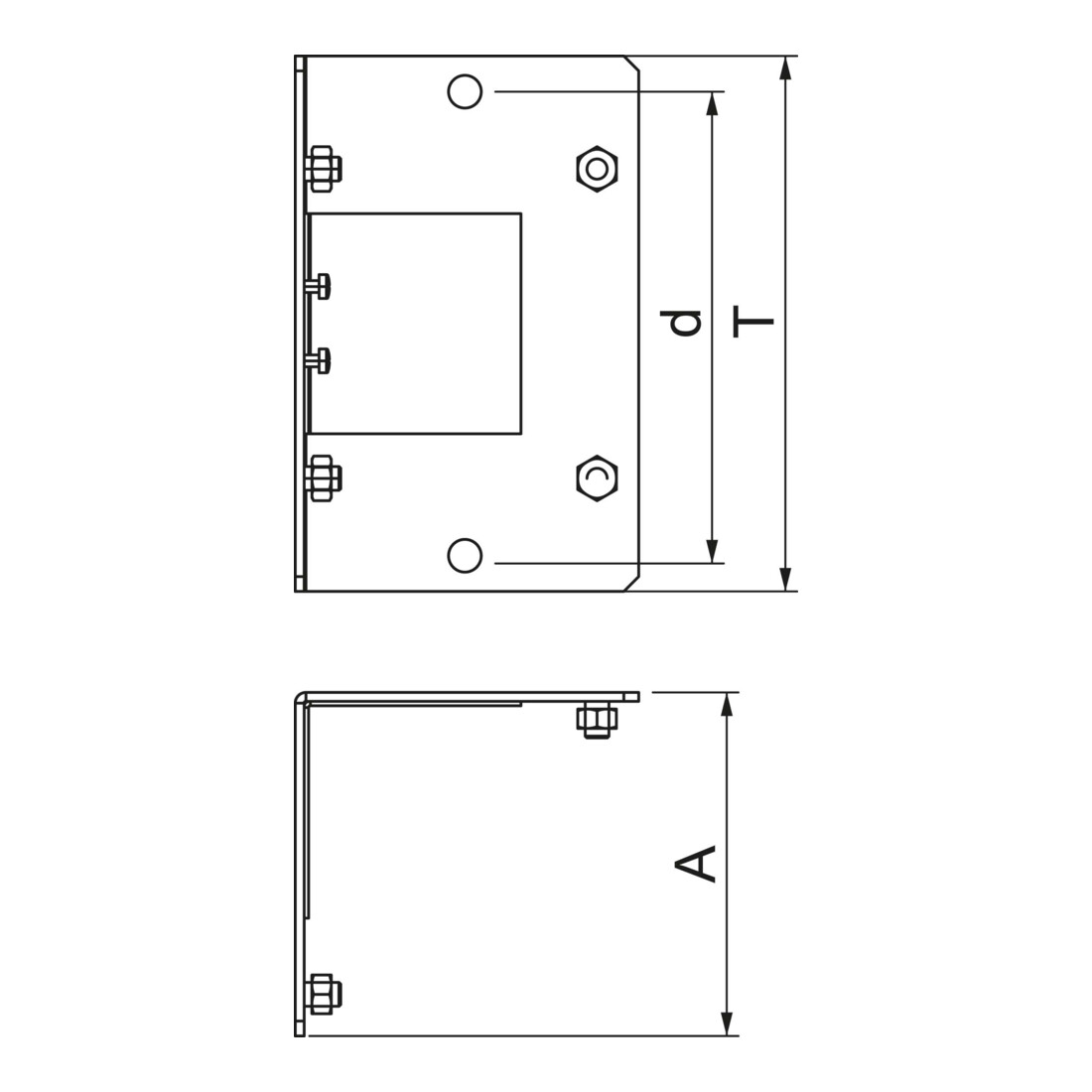 OBO Bettermann Plaque de fixation intérieure angle 100 × 250 mm BSKM-GI 1025