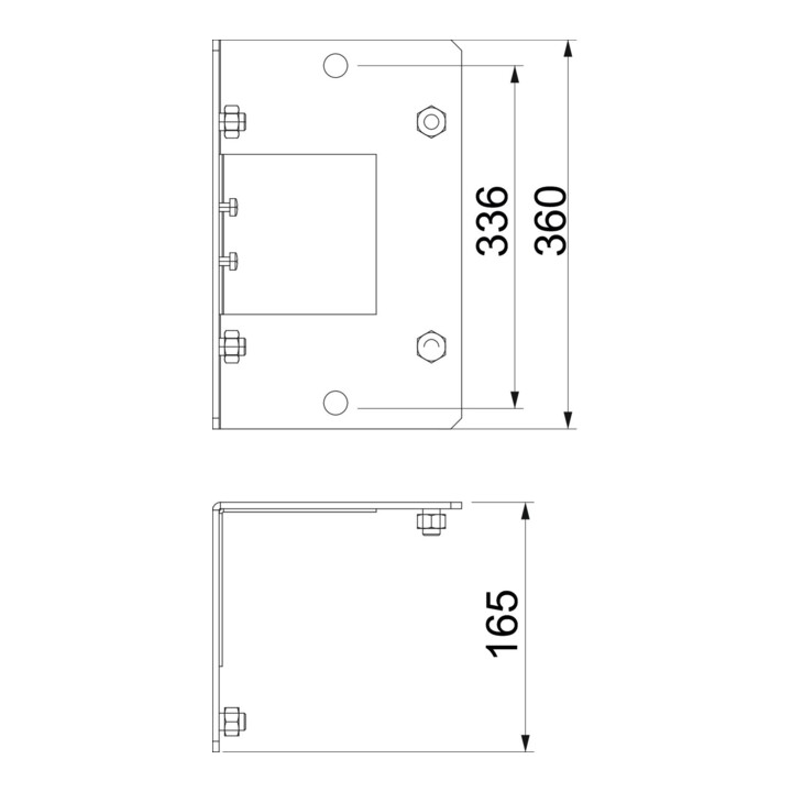 OBO Bettermann Plaque de fixation intérieure angle 100 × 250 mm BSKM-GI 1025