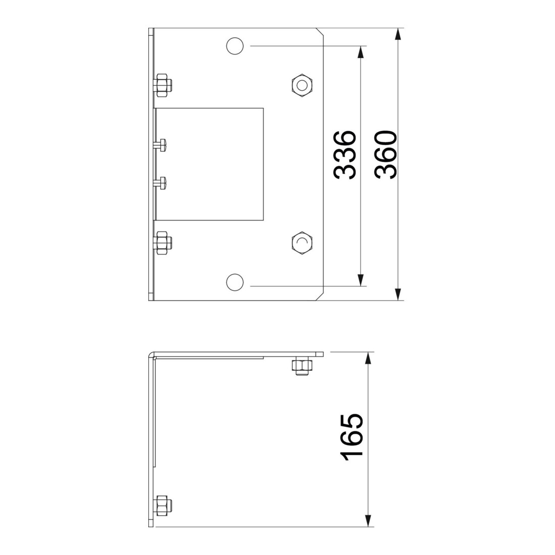 OBO Bettermann Plaque de fixation intérieure angle 100 × 250 mm BSKM-GI 1025
