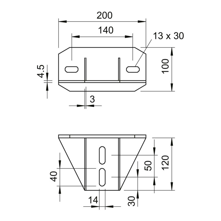 OBO Bettermann Plaque de fixation Vertr pour U-manche KU 7 NOX FT