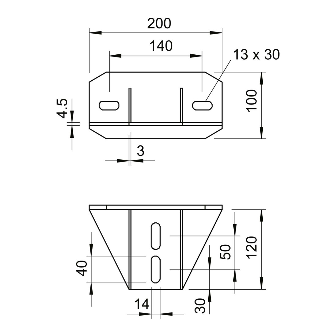 OBO Bettermann Plaque de fixation Vertr pour U-manche KU 7 NOX FT