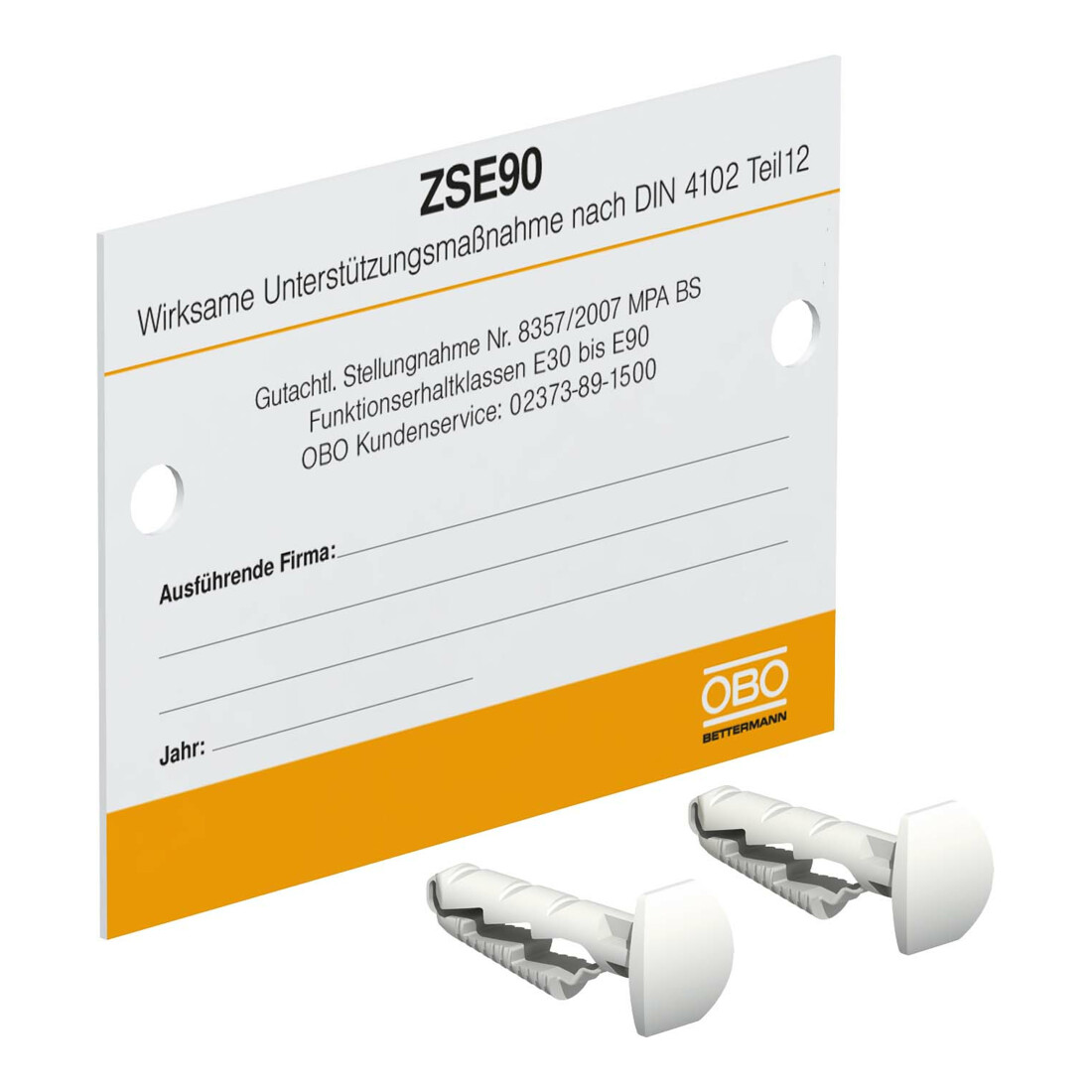 OBO Bettermann Plaque de marquage pour arrêt de traction KS-ZSE DE