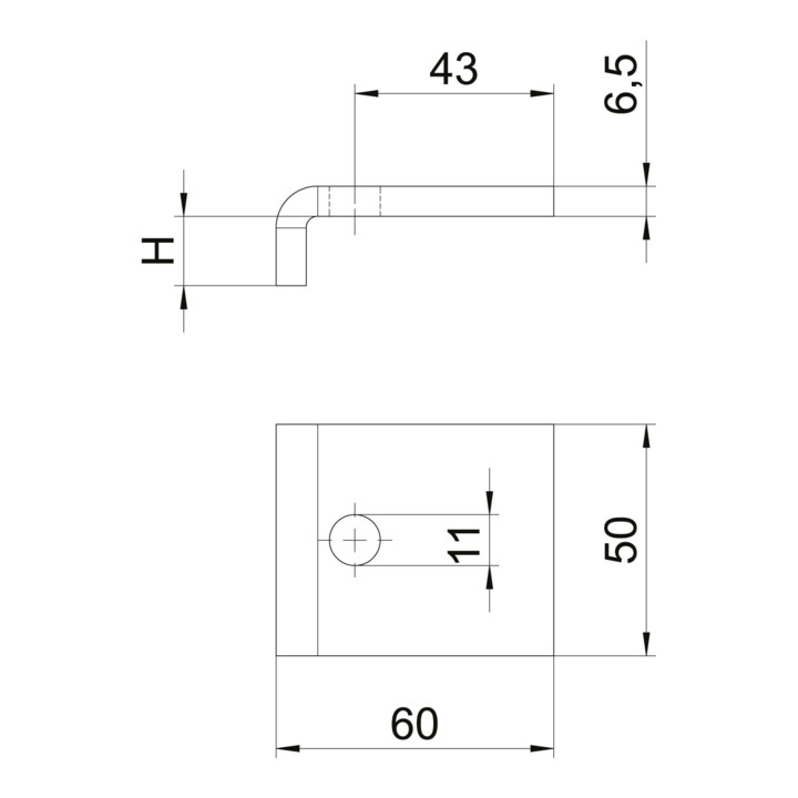 OBO Bettermann Plaque de serrage T10mm, 50x5,6 KL1 10 S FT