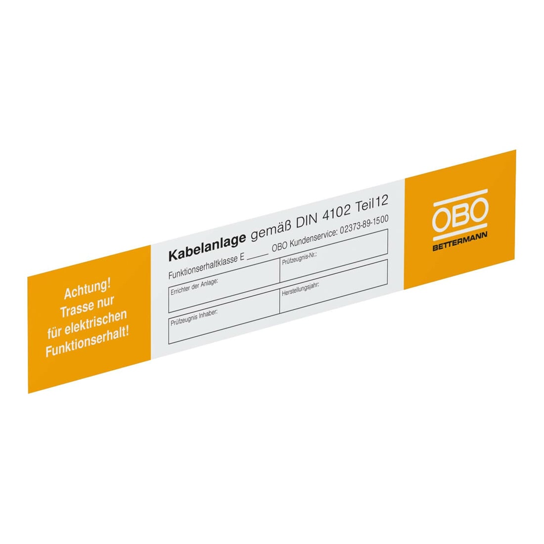 OBO Bettermann Plaque de signalisation pour maintien de fonction KS-E DE