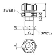 OBO Bettermann Presse-étoupe de câble, insert étanche divisible, 1 câble V-TEC TB20 06-08-4