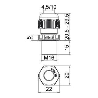 OBO Bettermann Presse-étoupe V-TEC VM L16 SW