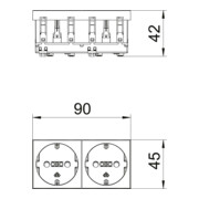 OBO Bettermann Prise 0 degré, 2 pôles avec terre STD-D0 RW2-3