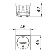 OBO Bettermann Prise de courant 0 degré, 1 prise avec terre STD-D0 RW1-3