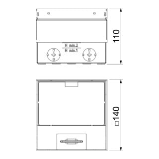OBO Bettermann Prise de sol UDHOME2 GV15V avec prise double