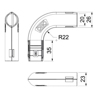 OBO Bettermann Quick-Pipe-Bogen 90 Grad 3000 BMS M20 LGR