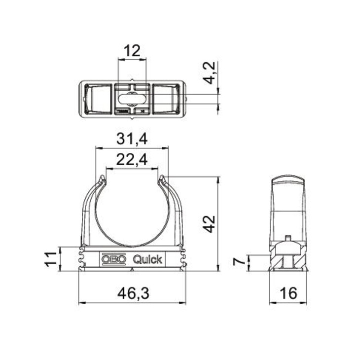 OBO Bettermann Quick-Schelle 2955 F M32 flammwidrig STGR