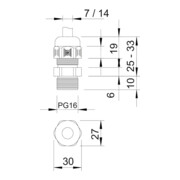 OBO Bettermann Raccord de câble V-TEC PG16 LGR-5
