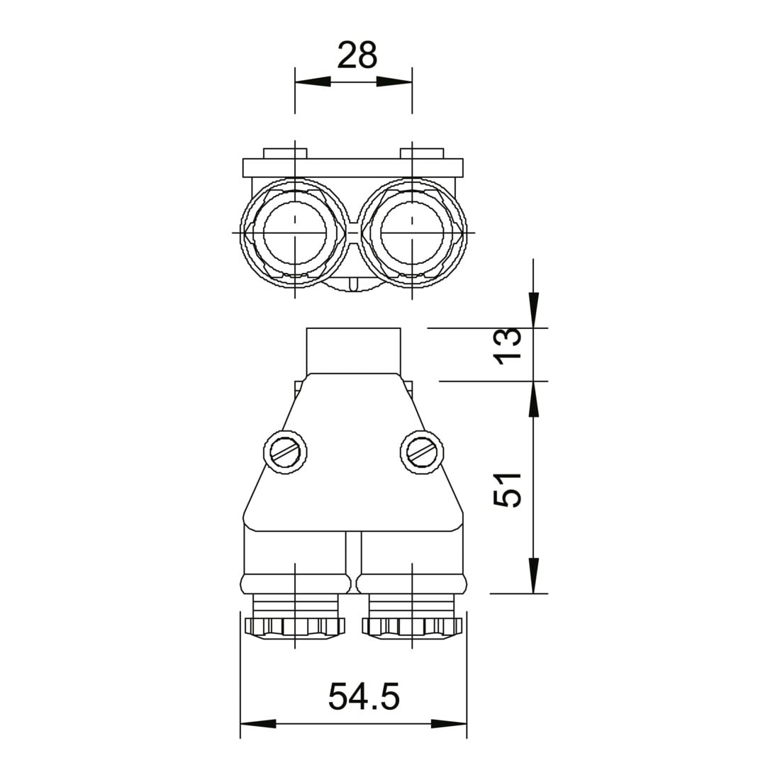 OBO Bettermann Raccord double 113 M20 LGR