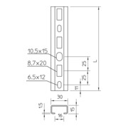 OBO Bettermann Rail de distribution EN50024 CM3015P2000FS-3