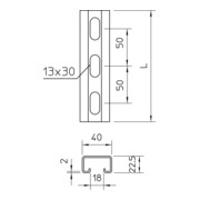 OBO Bettermann Rail de montage MS4022P2000FT-4