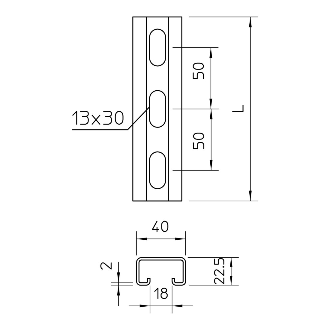 OBO Bettermann Rail de montage MS4022P2000FT