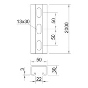 OBO Bettermann Rail de montage MS5030P2000FT-5