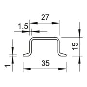 OBO Bettermann Rail DIN non perforé 2069 15 1.5 GTP-4
