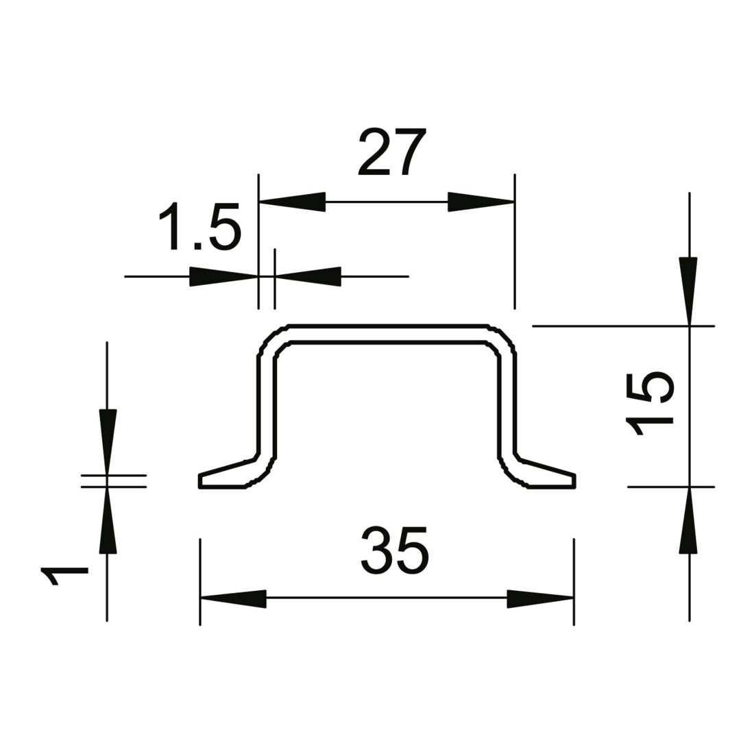 OBO Bettermann Rail DIN non perforé 2069 15 1.5 GTP