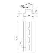 OBO Bettermann Rail DIN perforé 2069 15 2.2 GTPL-4