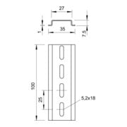 OBO Bettermann Rail DIN perforé 2069 2M GTPL-3