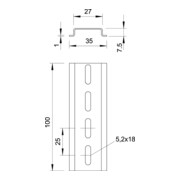 OBO Bettermann Rail DIN perforé 2069 2M GTPL-4