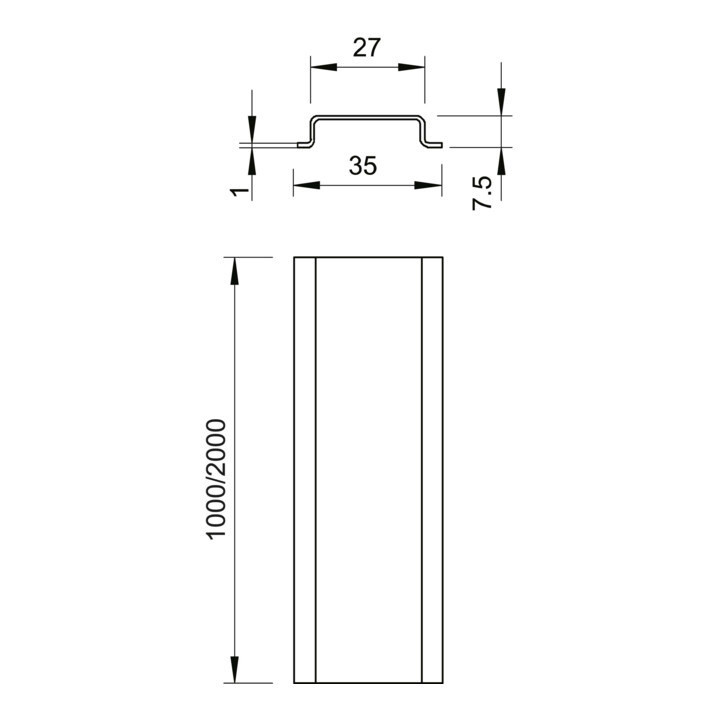 OBO Bettermann Rail DIN perforé band.vz 2069 2M FS