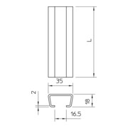 OBO Bettermann Rail profilé non perforé AMS3518UP2000FT-3