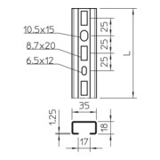 OBO Bettermann Rail profilé perforé CML3518P0200FS-3