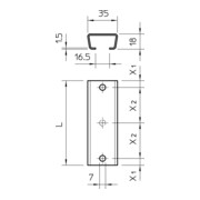 OBO Bettermann Rail profilé perforé SW 16,5mm 200×35×18 AML3518P0200FT-4
