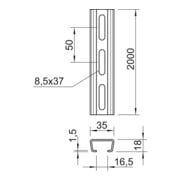 OBO Bettermann Rail profilée perforée AML3518P2000A2-5