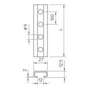 OBO Bettermann Rail profilée professionnelle trempée CL2712P2000FT-4