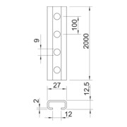 OBO Bettermann Rail profilée professionnelle trempée CL2712P2000FT-5