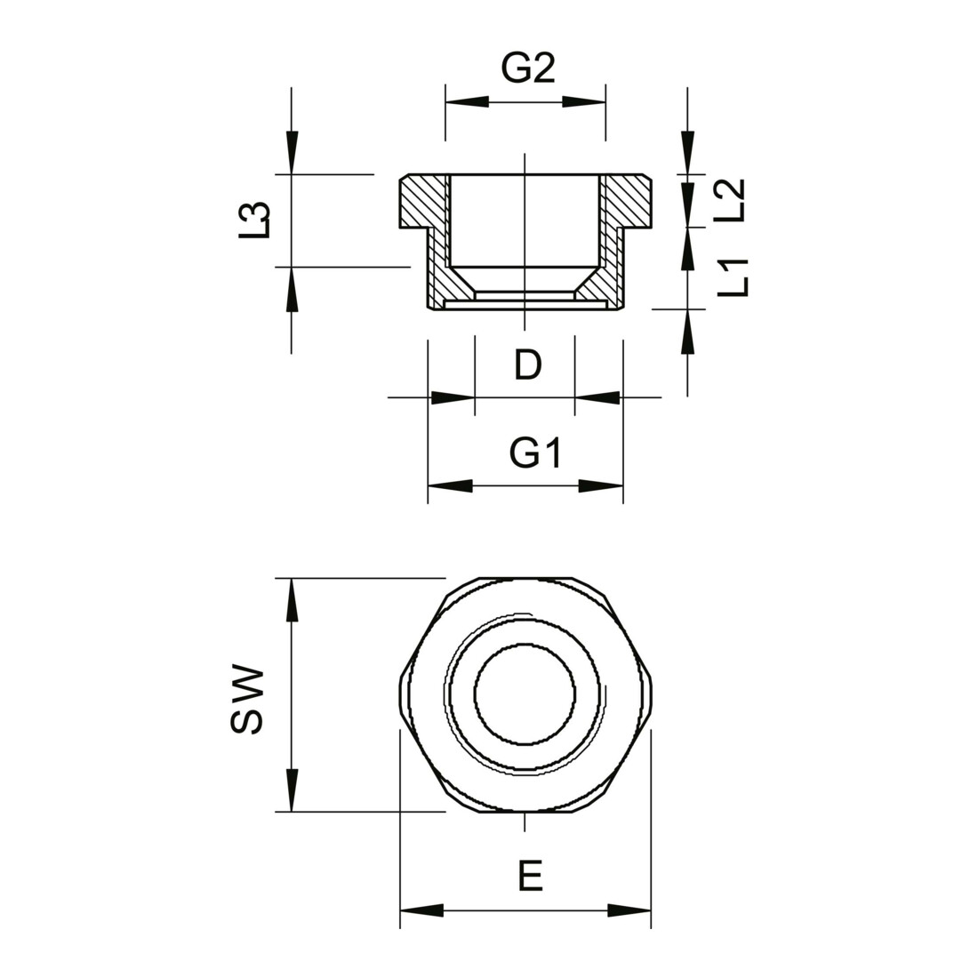 OBO Bettermann Réduction isolée, lgr 107 R M20-16 PA