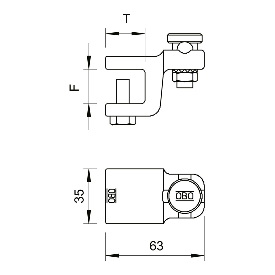 OBO Bettermann Serre-joint à pli Fix-Kontakt 5004 DIN-FT 12