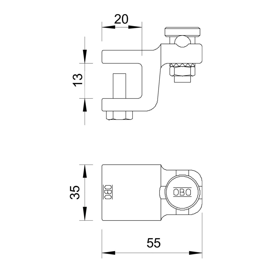 OBO Bettermann Serre-joint à pli Fix-Kontakt 5004 DIN-FT 12