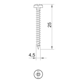 OBO Bettermann Sprintschraube Panhead 4,5x25mm 4758
