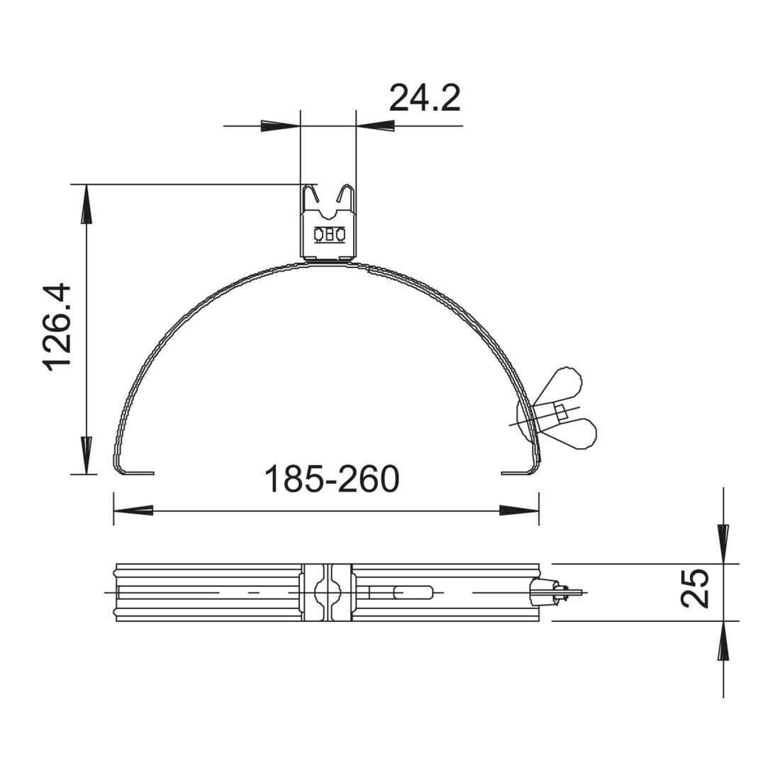 OBO Bettermann Support de câble de toiture Vertr 132 VA