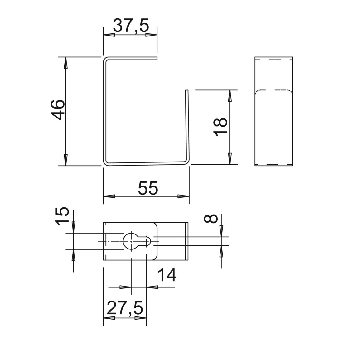 OBO Bettermann Support de séparation Vertr 46×55 mm BSK-B0511