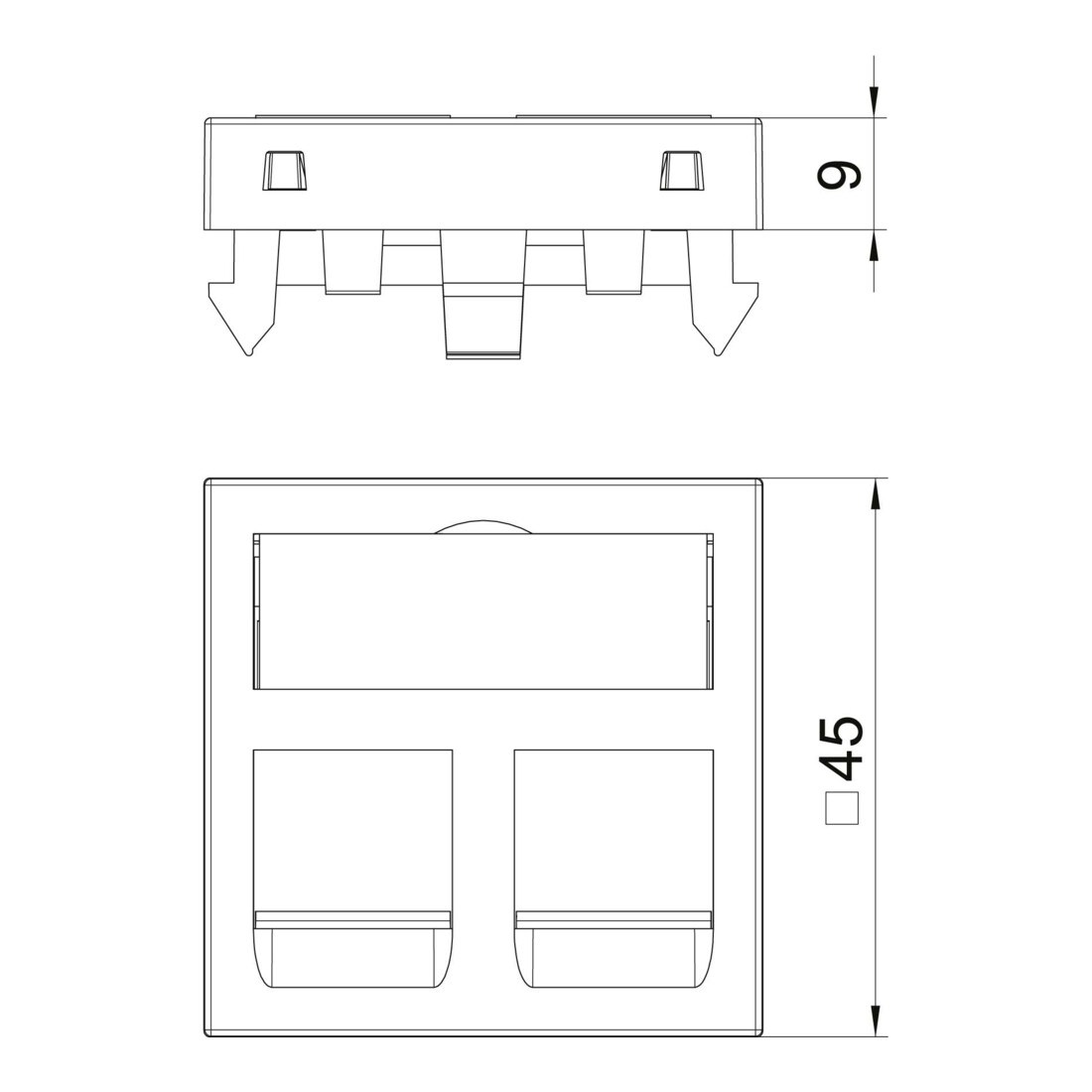 OBO Bettermann Support de technique de données 45×45 mm rws DTG-2RM RW1